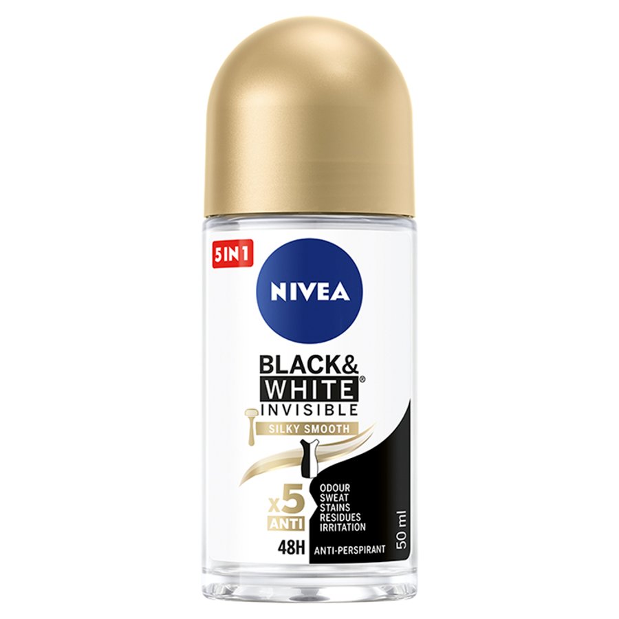 Nivea, Black&White Invisible Silky Smooth antiperspirant v roll-one 50 ml