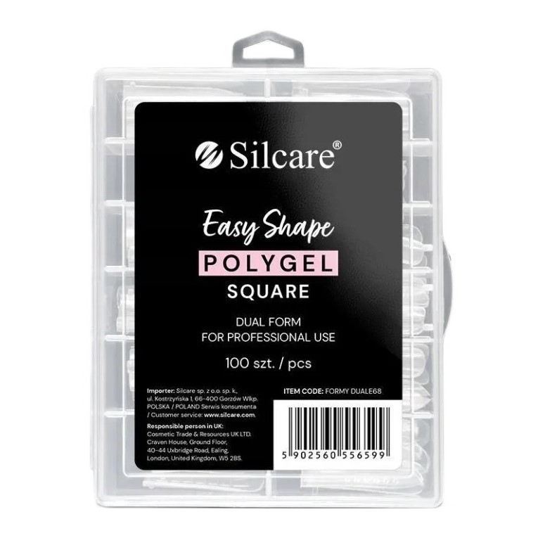 Easy Shape Polygel Formy Do Akrylożelu Clear Dual Square 100szt.