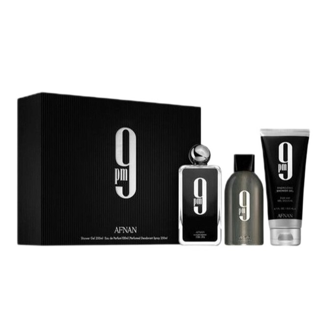Zestaw Afnan 9pm Woda Perfumowana Spray + żEl Pod Prysznic + Dezodorant Spray