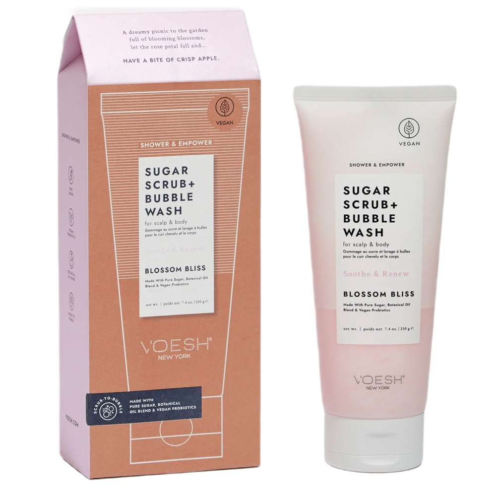 Sugar Scrub + Bubble Wash Cukrowy Peeling Myjący Do Ciała I Skóry Głowy Blossom Bliss