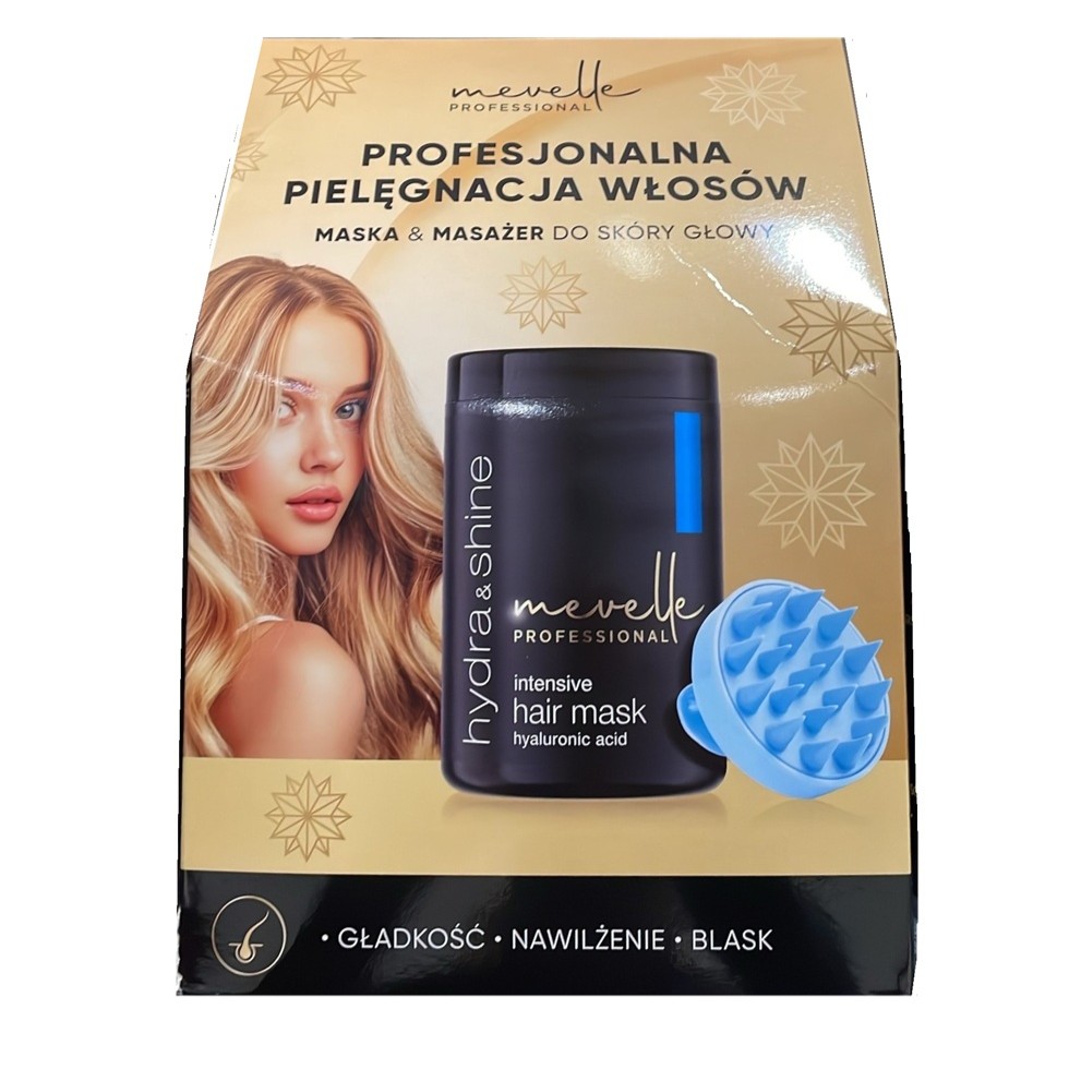 Hydra & Shine Zestaw Maska Do Włosów + Masażer Do Skóry Głowy