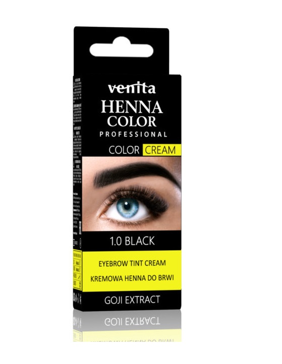 Professional Henna Color Cream Henna Do Brwi W Kremie 1.0 Black