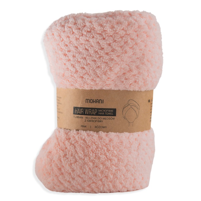 Hair Wrap Turban-ręcznik Do Włosów Z Mikrofibry Różowy