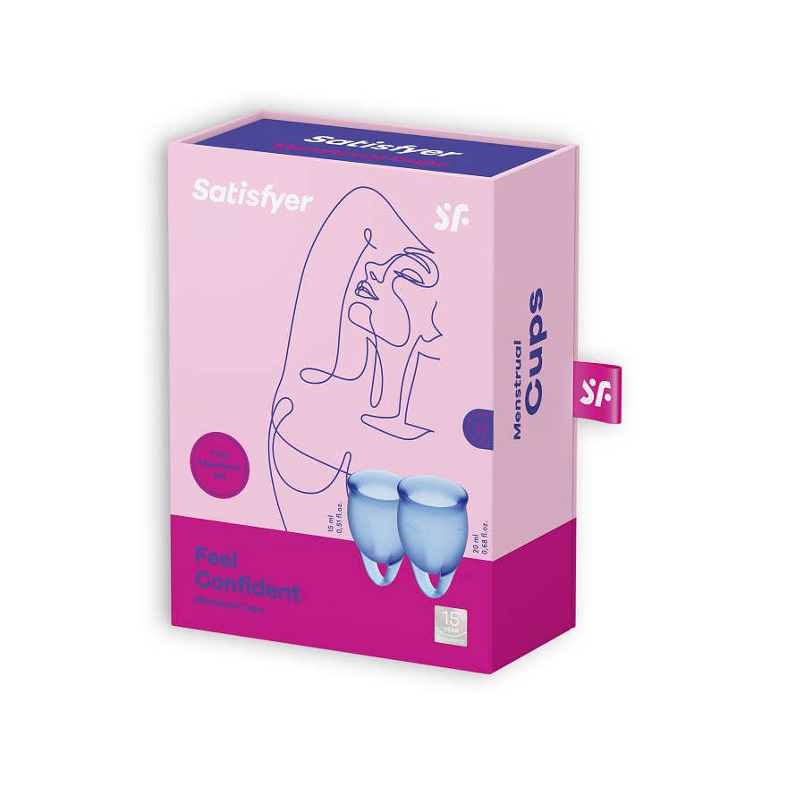 Feel Confident Menštruačný Pohárik 15ml + 20ml Tmavomodrý