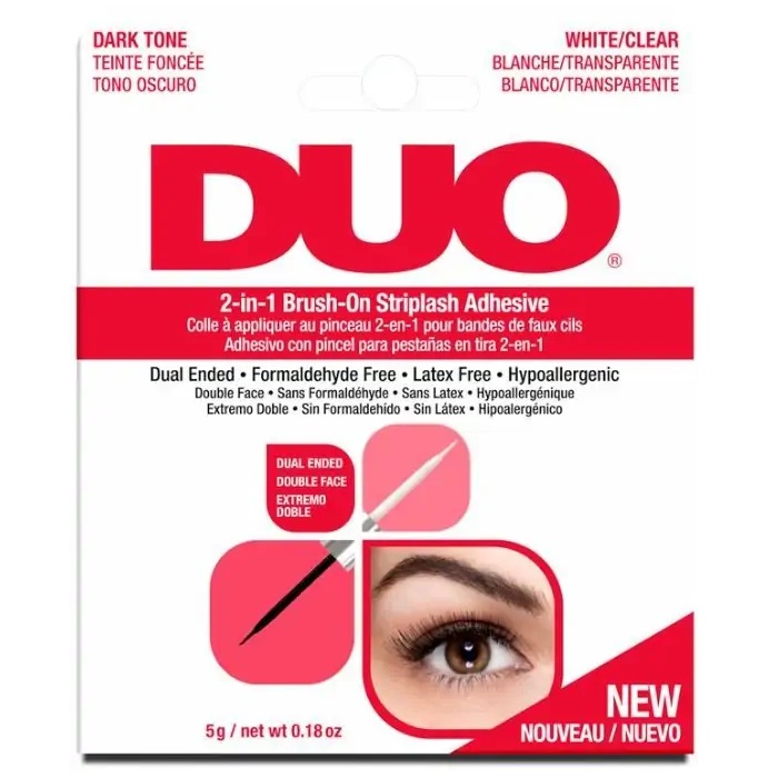 Duo 2-In-1 Brush-On Striplash Adhesive Dark And Clear Eyelash Adhesive