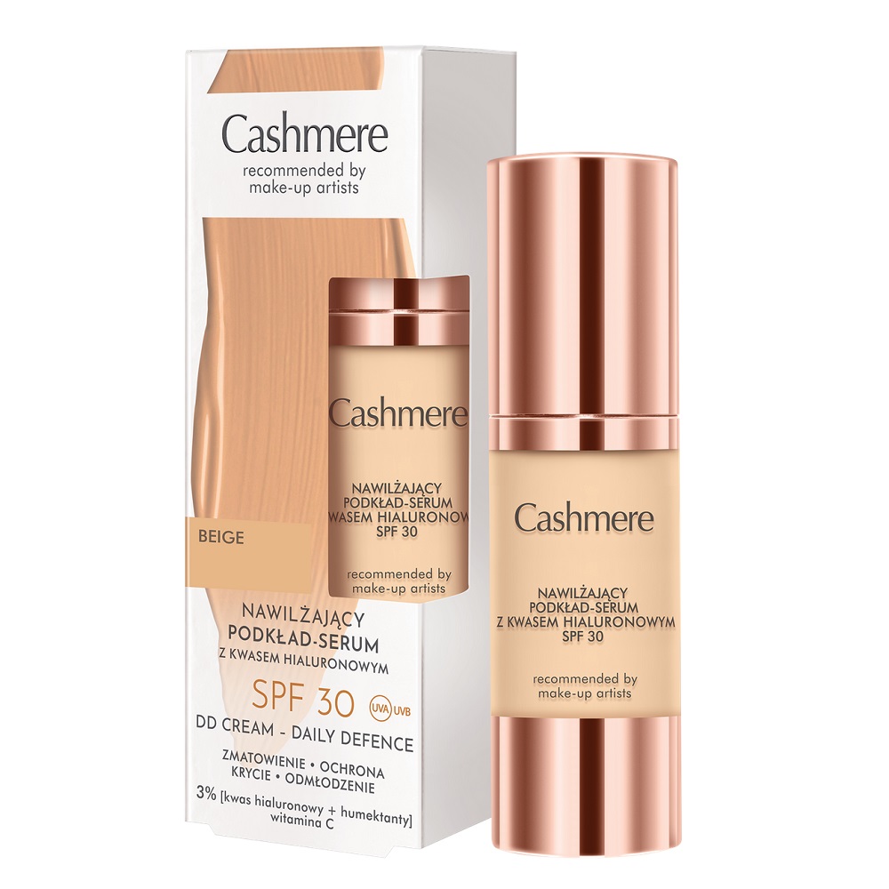 Cashmere, Hydratačný podkladový krém-sérum s kyselinou hyalurónovou SPF30 02 Beige 30ml