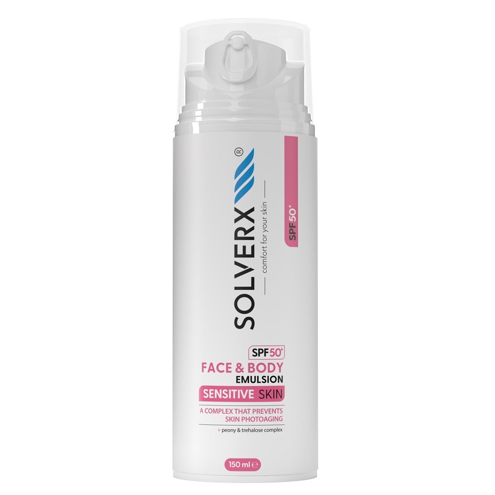 SOLVERX_Sensitive Skin emulzia na tvár a telo SPF50+ 50ml