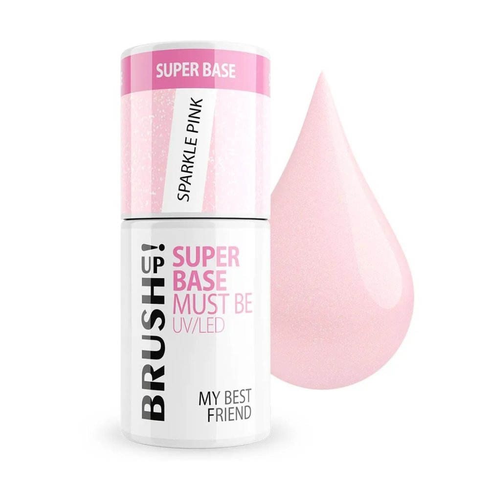 BRUSHUP_Super Base Must Be UV/LED Hybridná Báza Na Nechty My Best Friend Sparkle Pink 5g
