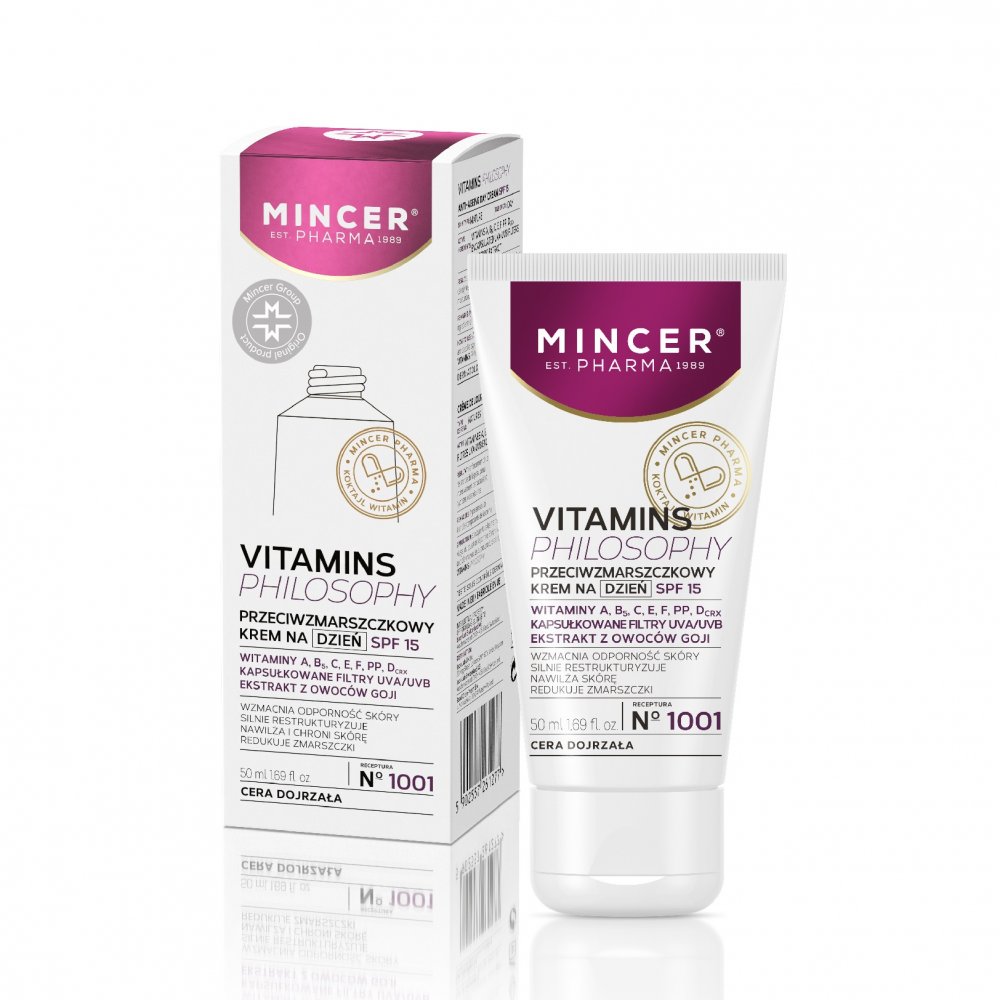Mincer Pharma, Vitamíny Philosophy denný krém proti vráskam SPF15 č. 1001 50ml