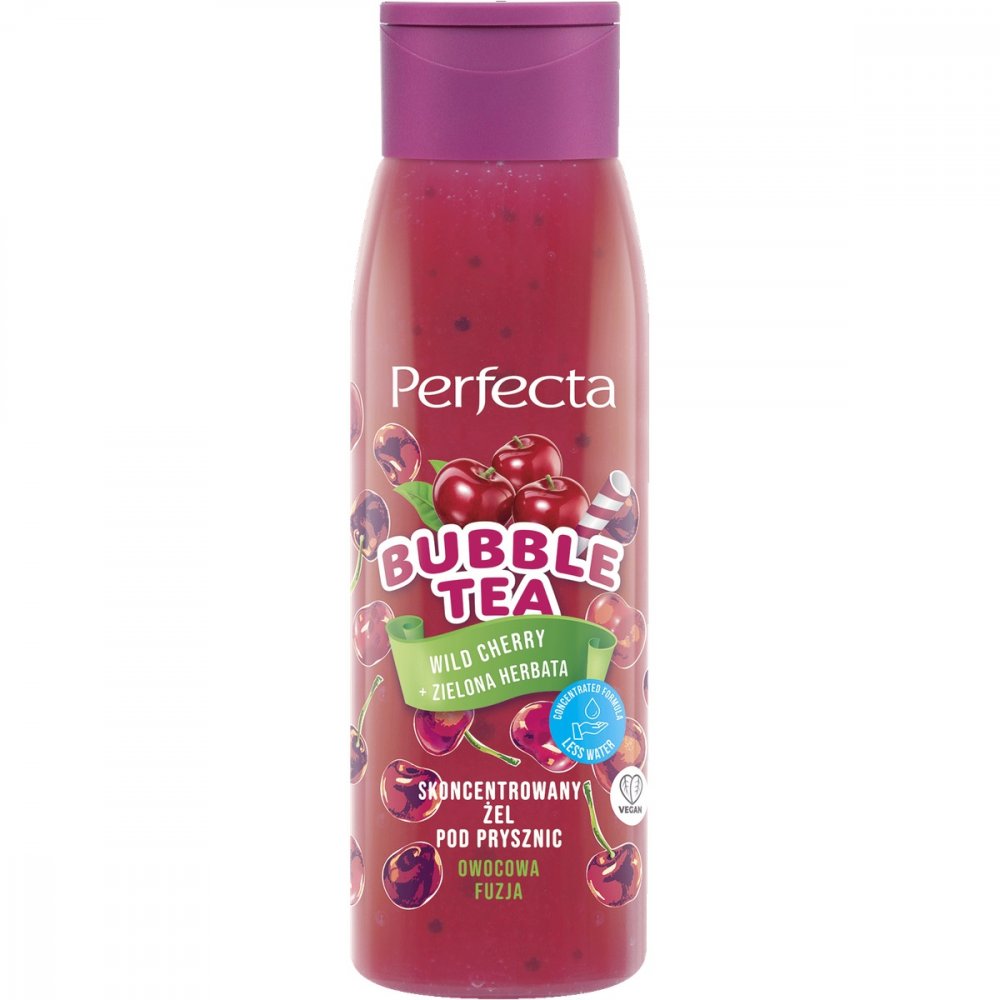 Perfecta, Bubble Tea koncentrovaný sprchový gél Divoká čerešňa + zelený čaj 400 ml