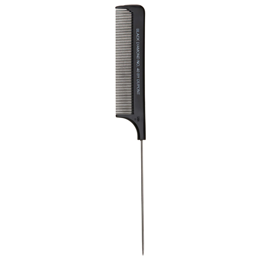 DC06 Uhlíkový Hrebeň S Hrotom Pin Tail Hrebeň Na Vlasy Black
