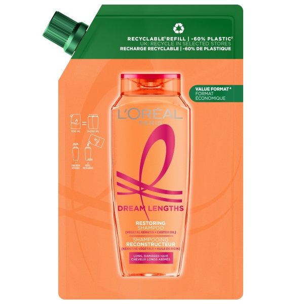 Elseve Dream Long Regenerating Shampoo, Refill