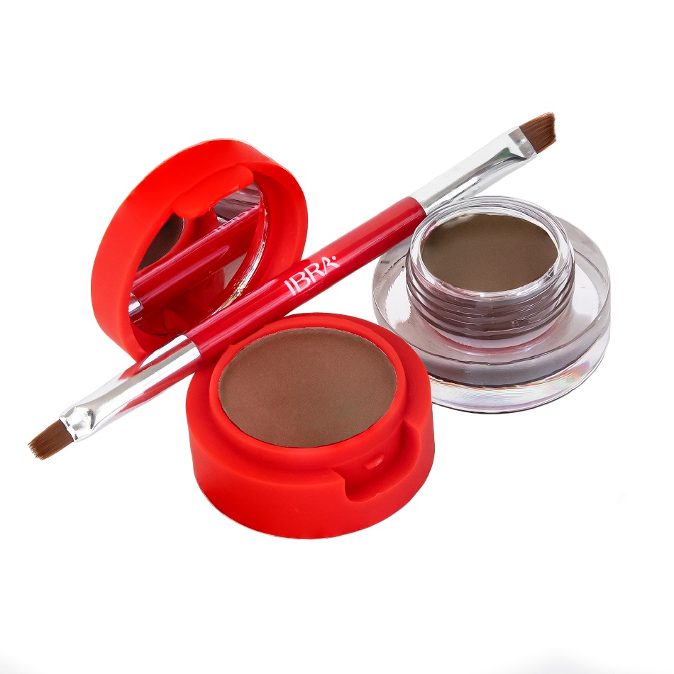 Ibra Makeup Eyebrow Pomade & Powder Brown Pomáda a fixačný tieň na obočie 7 g