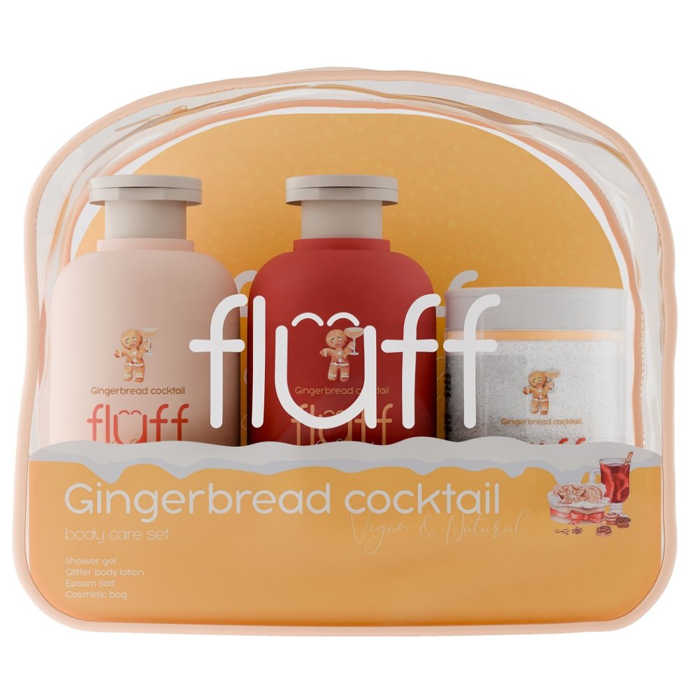 Súprava Fluff Gingerbread Cocktail Sprchový Gél 200ml + Telové Mlieko 200ml + Epsomská Soľ 210g