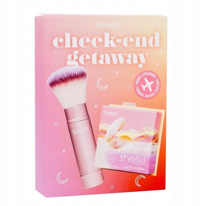 Benefit Cheek-End Getaway sada jemné pudrové tvářenky 6g + multifunkční štětec na make-up