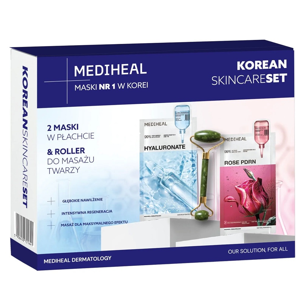 Korean Skincare Set Zestaw Maski W Płachcie + Roller Do Masażu Twarzy
