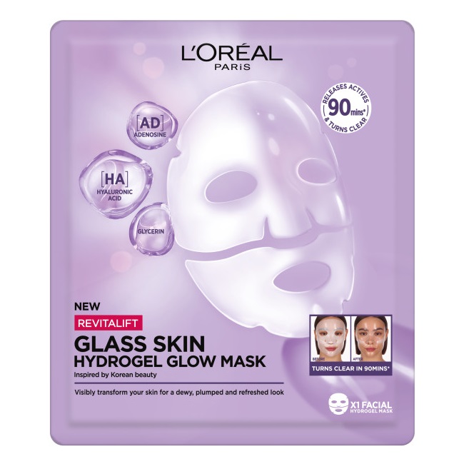 Revitalift Filler Glass Skin Rozświetlająco-nawilżająca Maska Hydrożelowa
