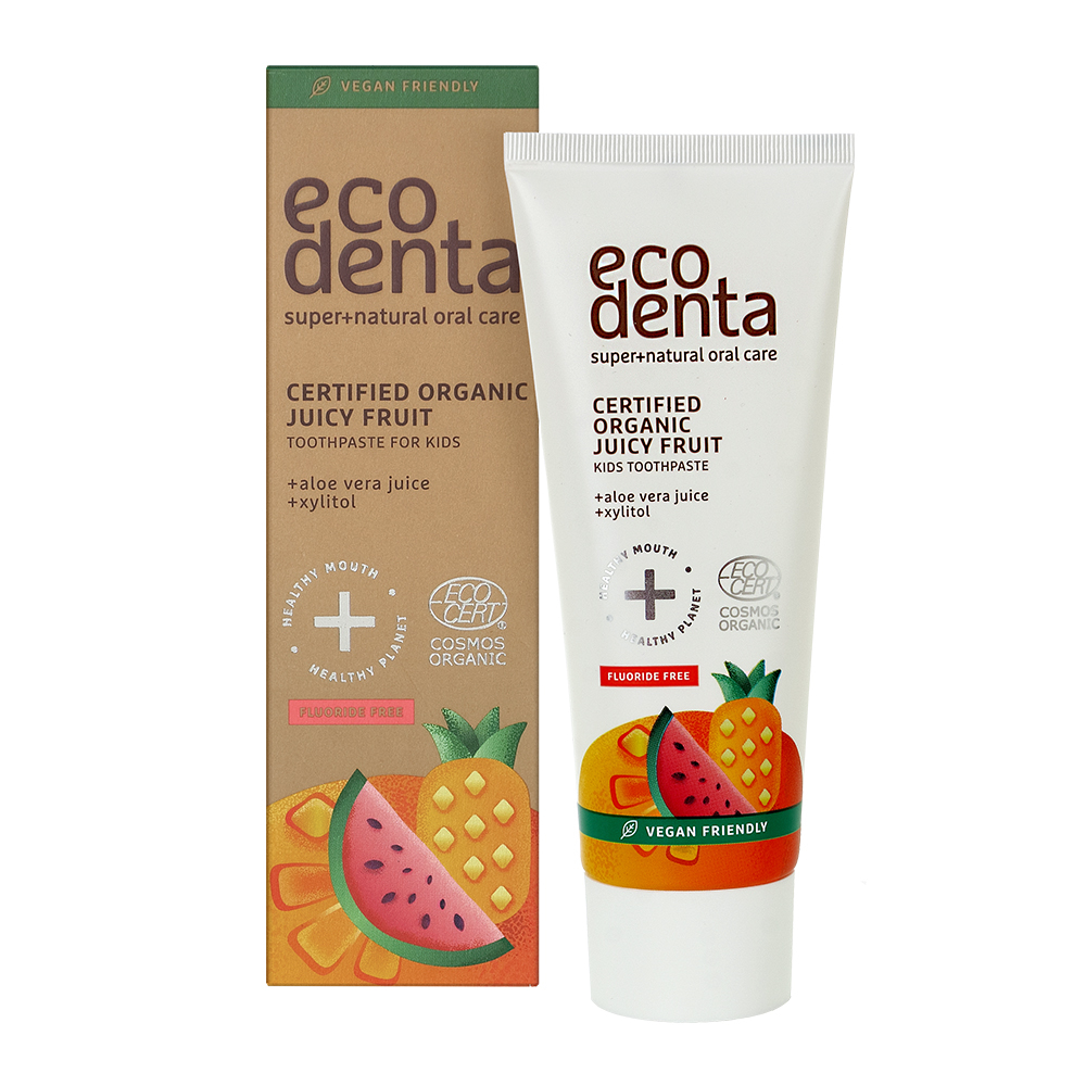 Certifikovaná Organická Zubná Pasta Juicy Fruit Kids Zubná Pasta Pre Deti S Príchuťou šťAvnatého Ovocia 75 Ml