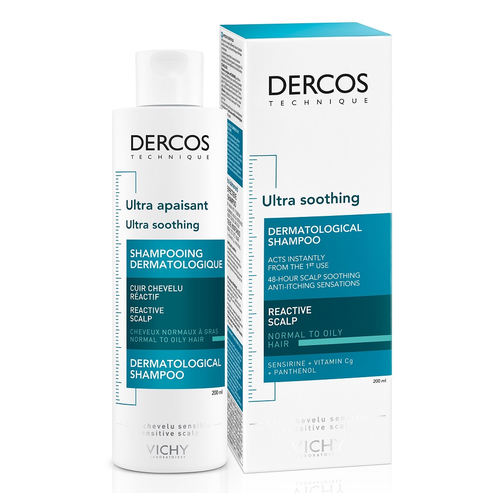 Dercos Ultra Soothing Szampon Ultrakojący Do Włosów Normalnych I Przetłuszczających Się
