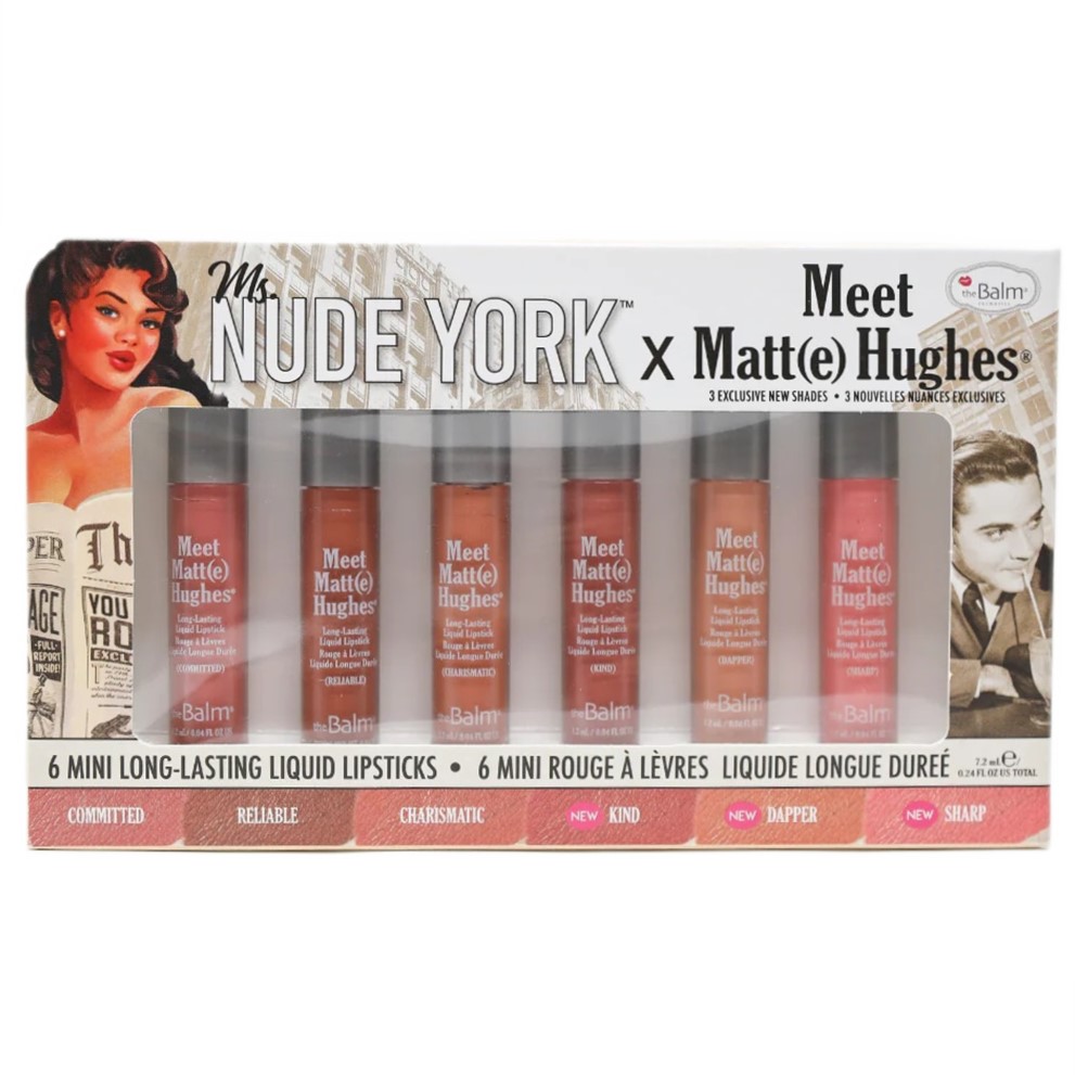 The Balm Meet Matte Hughes X Ms. Nude York Set Ms. Nude York X Meet Matt(E) Hughes Mini Tekutý Rúž 6x1