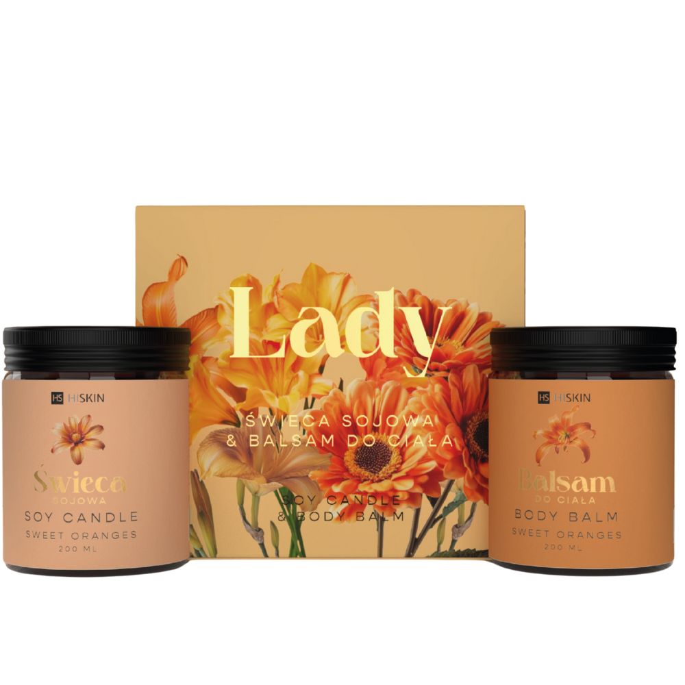 Soy Candle Set Lady Sweet Oranges + Body Lotion